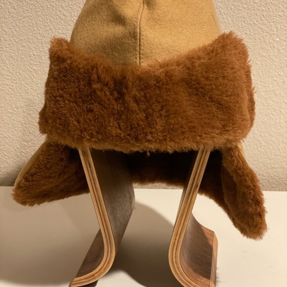 Vintage Pendleton Hat Brown Fur Trim Wool Aviator (Medium) - Picture 9 of 11